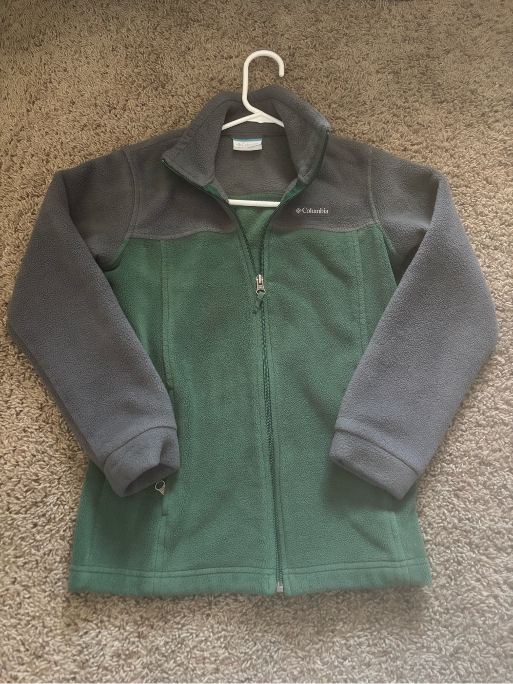 Columbia Kids Green and Gray Full-Zip Fleece Hoodie